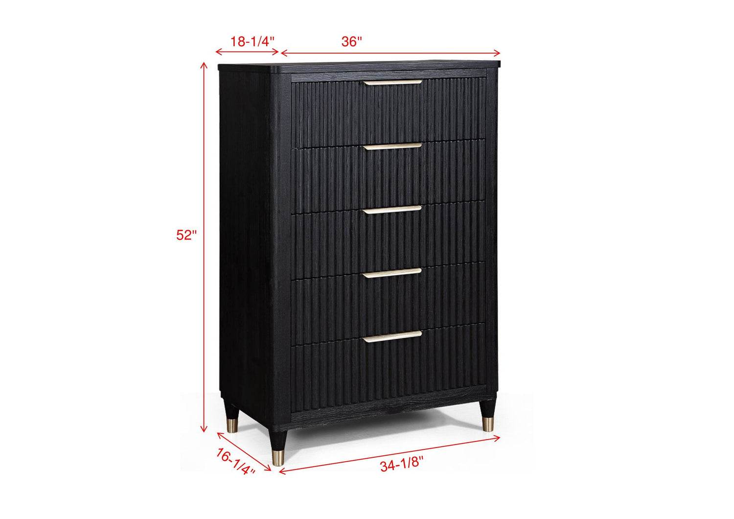 Kara Black Panel Bedroom Set - SET | B1400-Q-HB | B1400-Q-FB | B1400-KQ-RAIL | B1400-2 | B1400-4