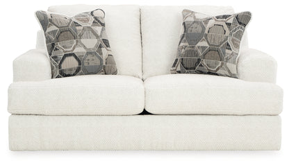 Karinne Linen Loveseat, Oversized Chair and Accent Ottoman - 31403U5