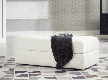 Karinne Linen Loveseat, Oversized Chair and Accent Ottoman - 31403U5