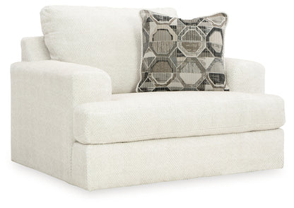 Karinne Linen Loveseat, Oversized Chair and Accent Ottoman - 31403U5
