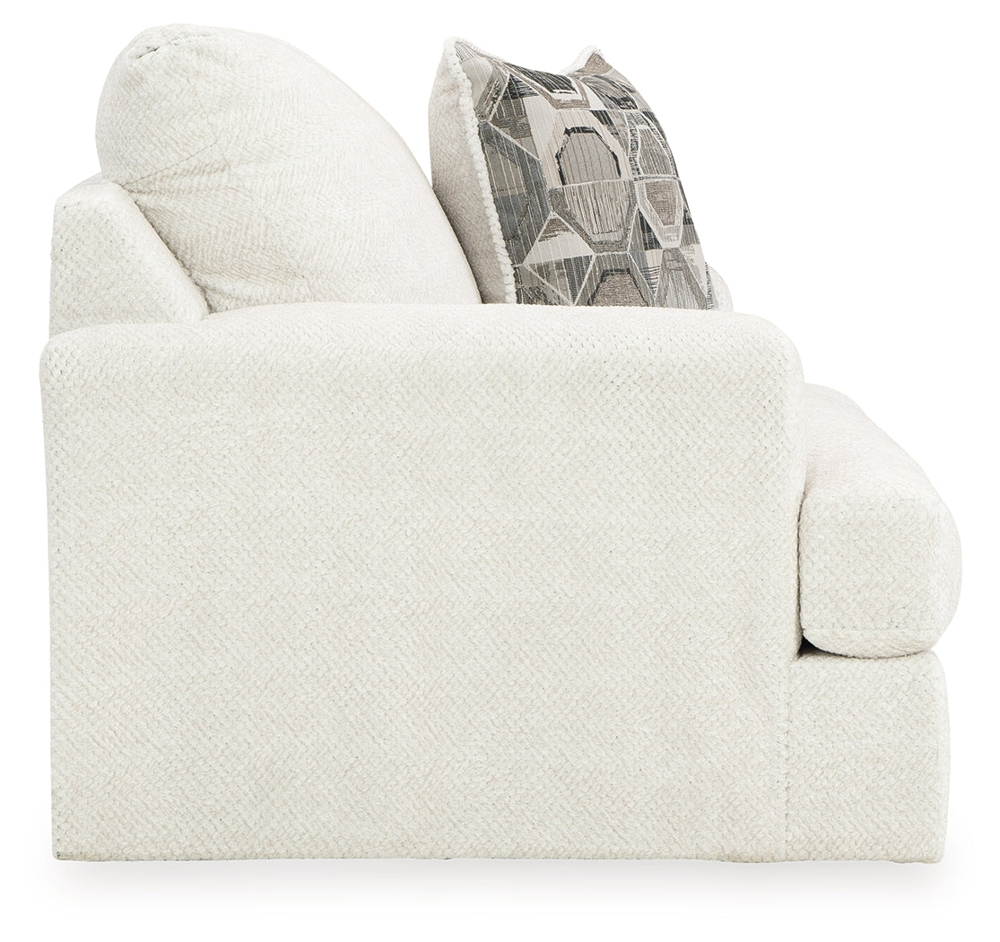 Karinne Linen Loveseat, Oversized Chair and Accent Ottoman - 31403U5