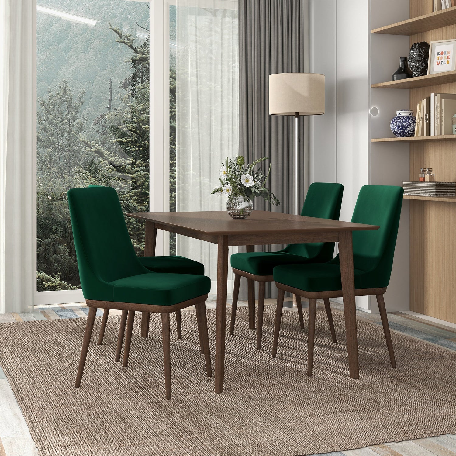 Kate  Green Velvet Solid Wood Dining Chair (Set Of 2) - DCH00400703