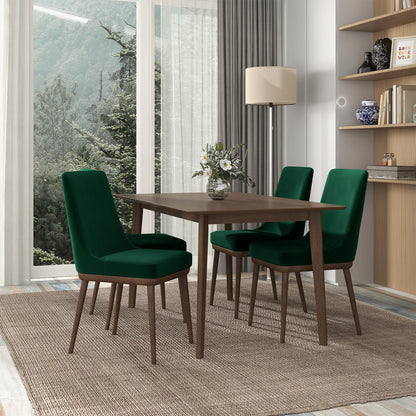 Kate  Green Velvet Solid Wood Dining Chair (Set Of 2) - DCH00400703