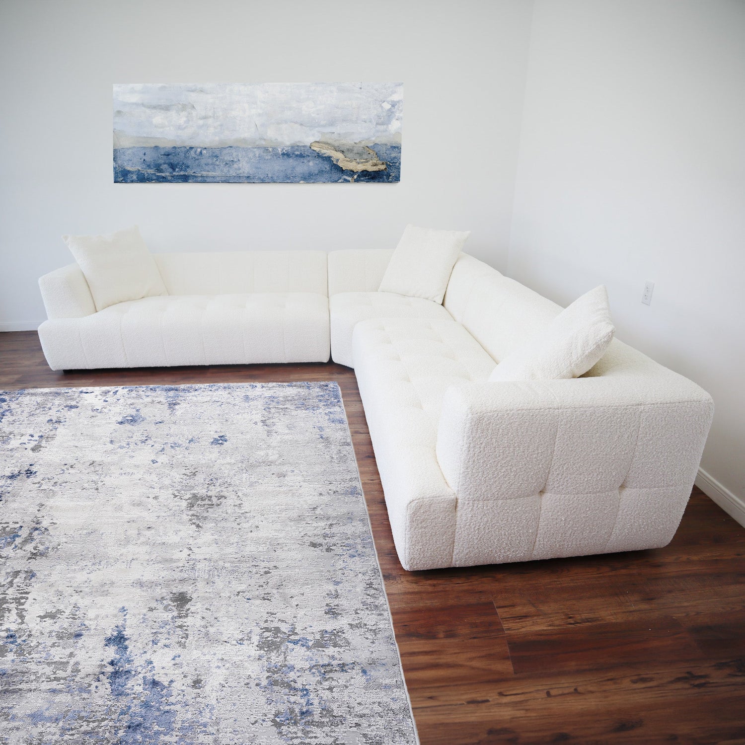 Kaynes Ivory Boucle Corner Sofa - CSC03101201