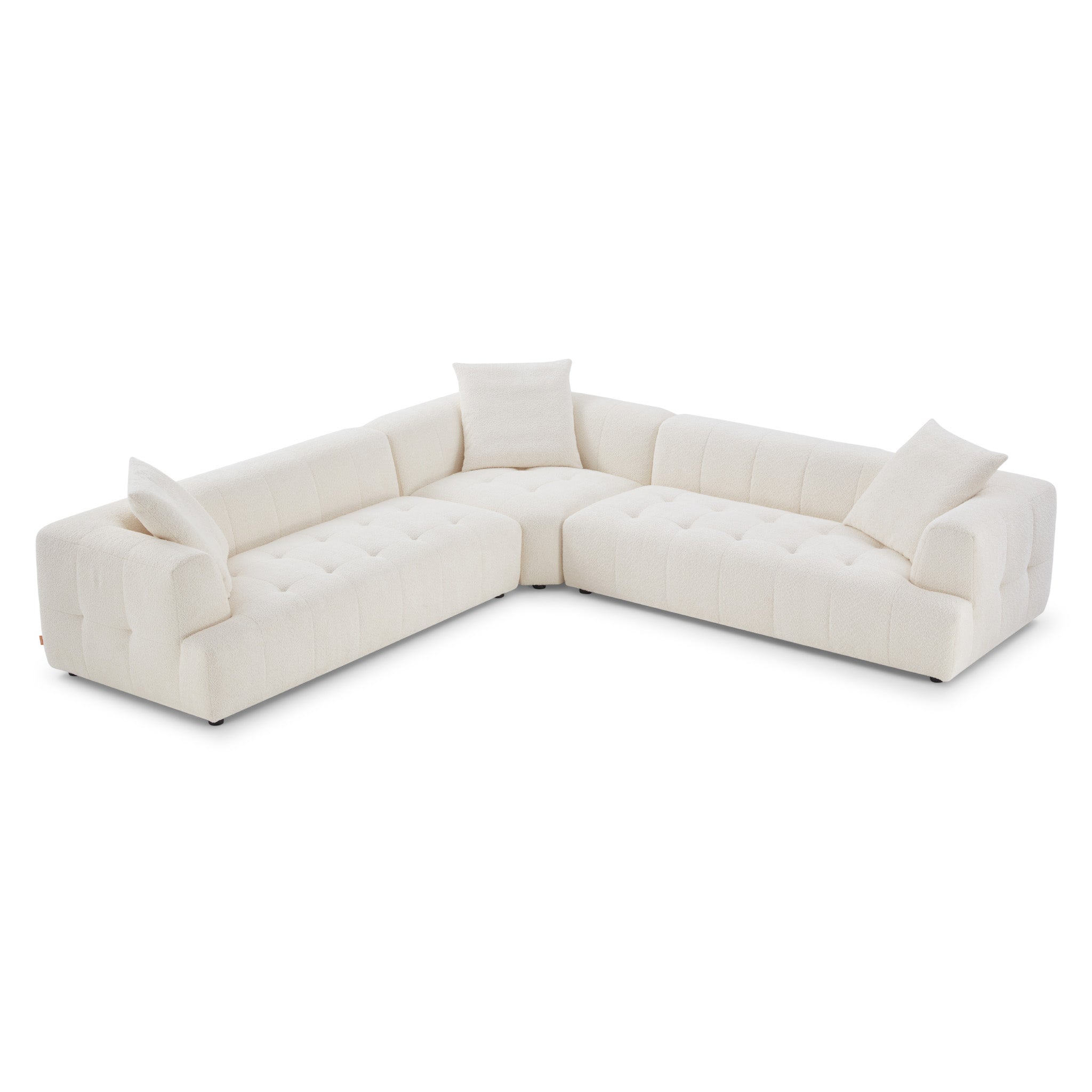 Kaynes Ivory Boucle Corner Sofa - CSC03101201