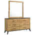 Kaywood 6-drawer Dresser and Mirror Natural Pine - 225003M
