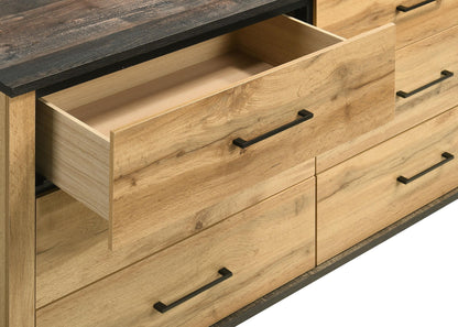 Kaywood 6-drawer Dresser and Mirror Natural Pine - 225003M