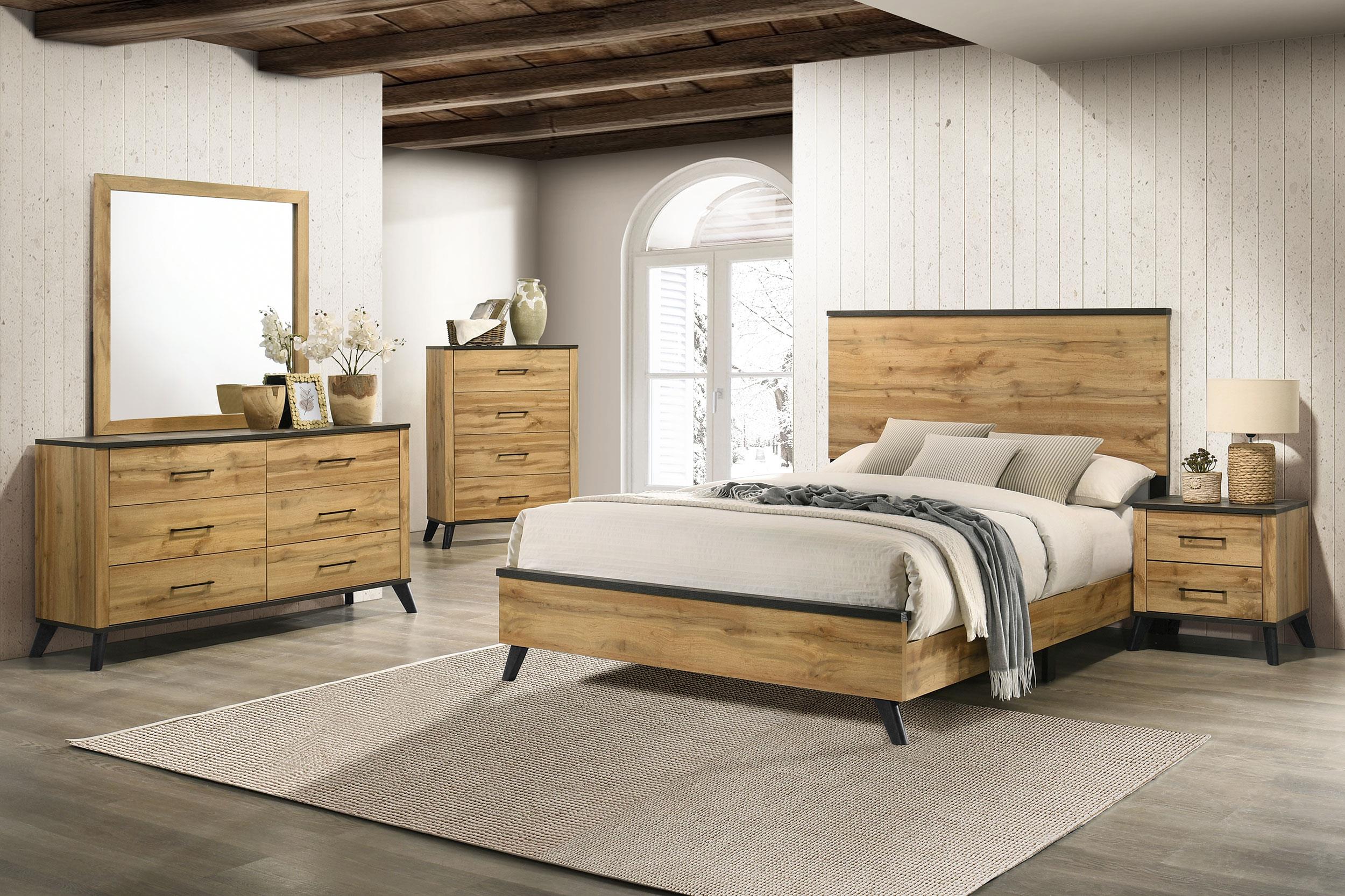Kaywood 6-drawer Dresser and Mirror Natural Pine - 225003M
