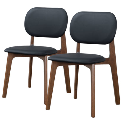 Kelsey  Black Leather Dining Chair (Set Of 2) - DCH00801401