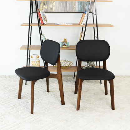 Kelsey  Black Leather Dining Chair (Set Of 2) - DCH00801401