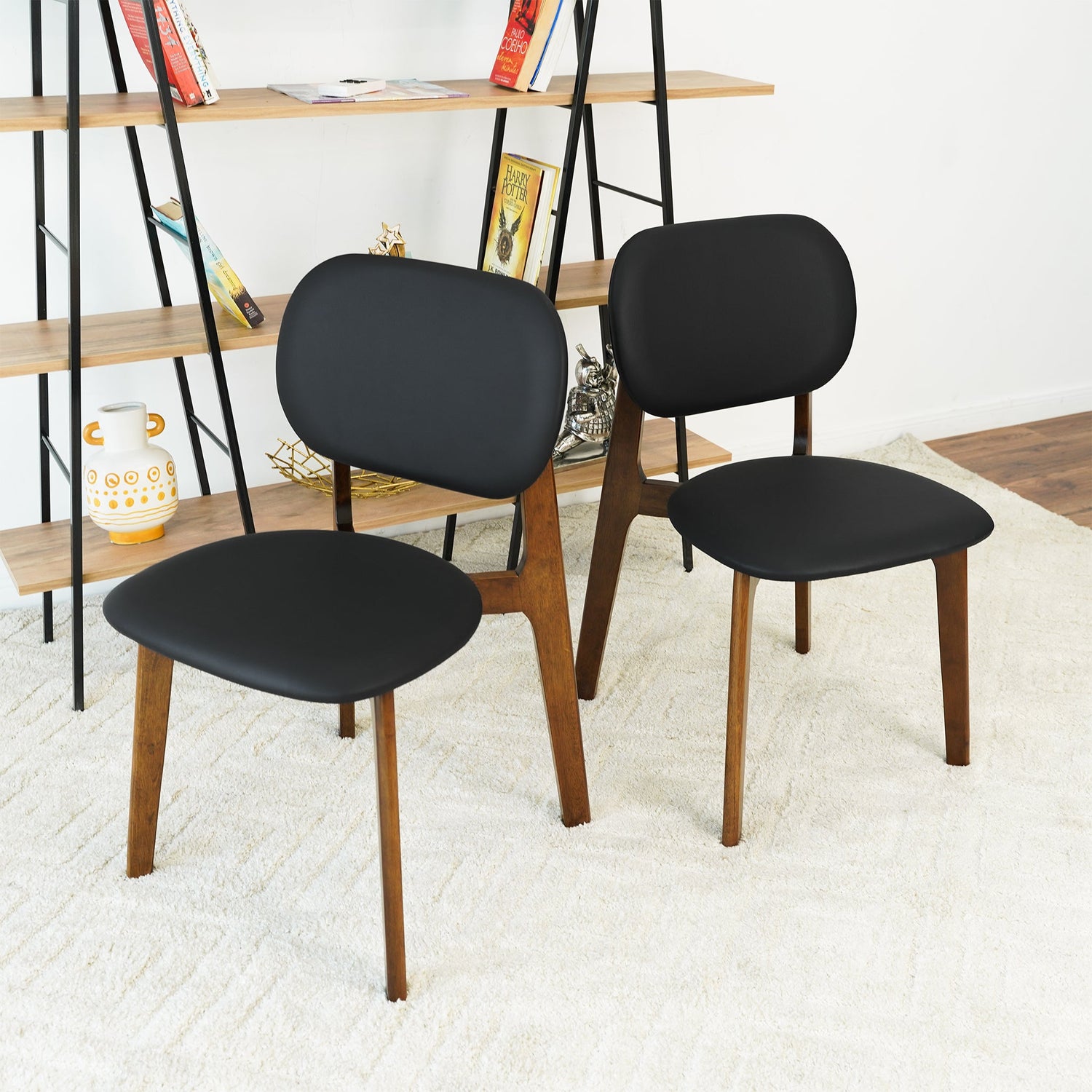 Kelsey  Black Leather Dining Chair (Set Of 2) - DCH00801401