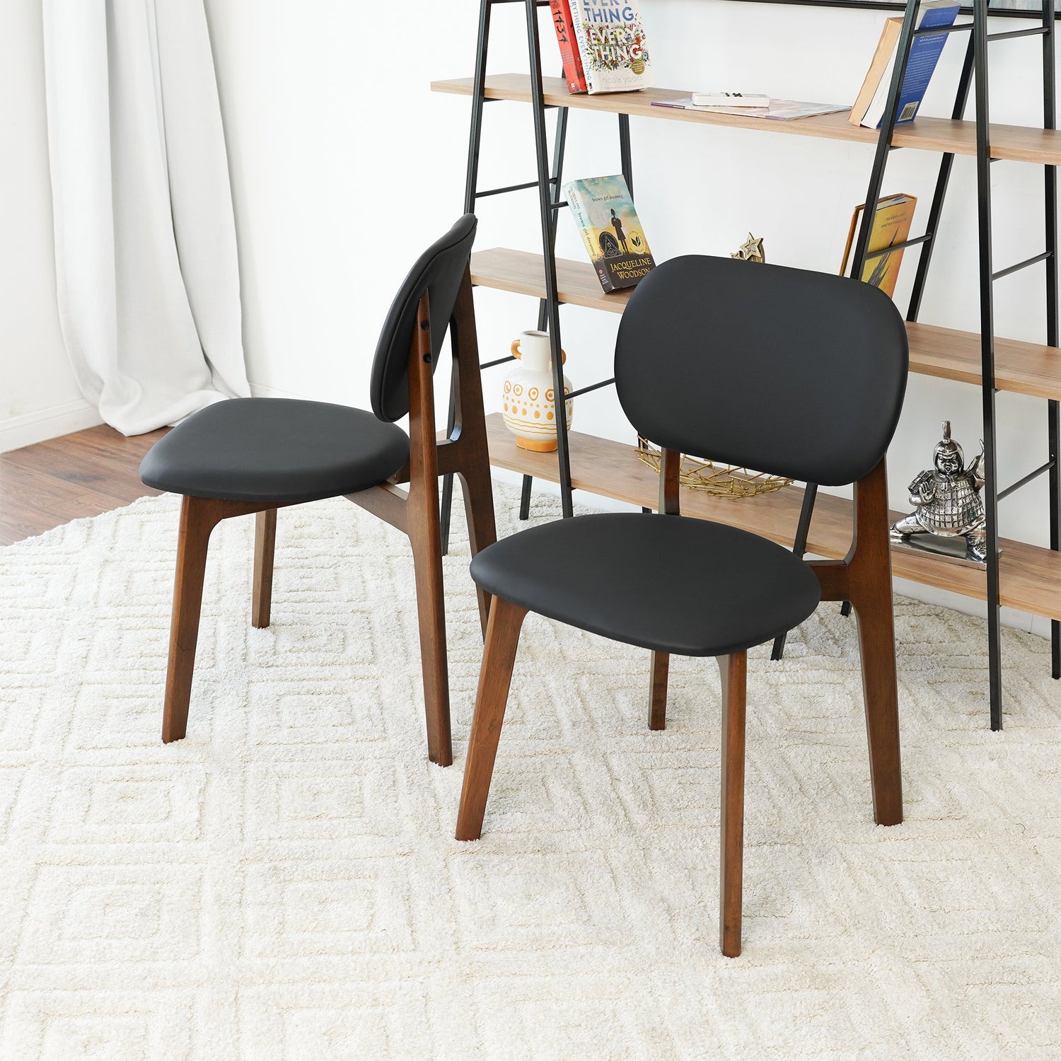 Kelsey  Black Leather Dining Chair (Set Of 2) - DCH00801401