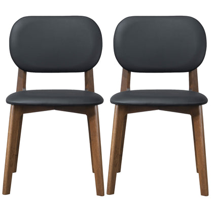 Kelsey  Black Leather Dining Chair (Set Of 2) - DCH00801401