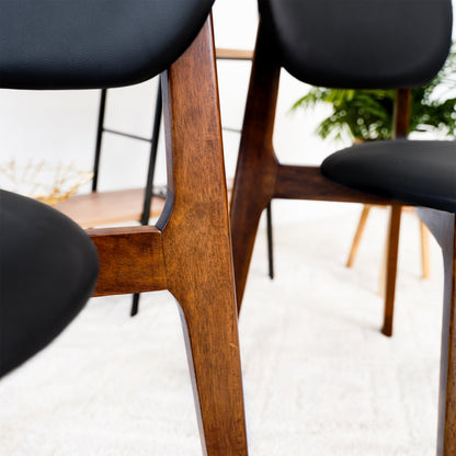 Kelsey  Black Leather Dining Chair (Set Of 2) - DCH00801401
