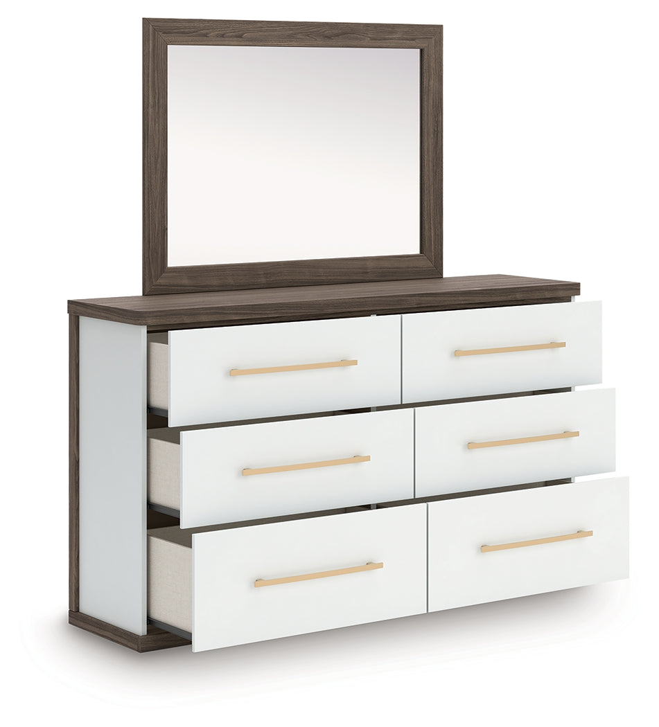 Kendanport Brown Dresser and Mirror - PCB1108B1