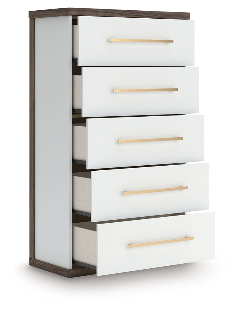 Kendanport Brown/White Chest of Drawers - PCB1108-46