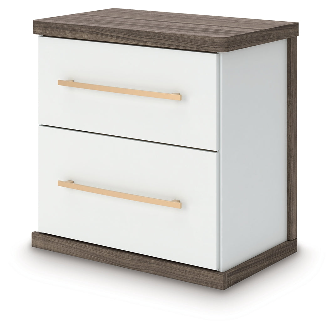 Kendanport Brown/White Nightstand - PCB1108-92