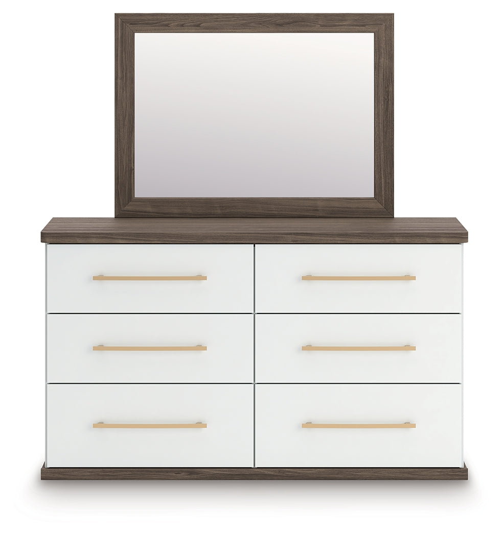 Kendanport King Platform Bed, Dresser, Mirror and Nightstand - PCB1108B12