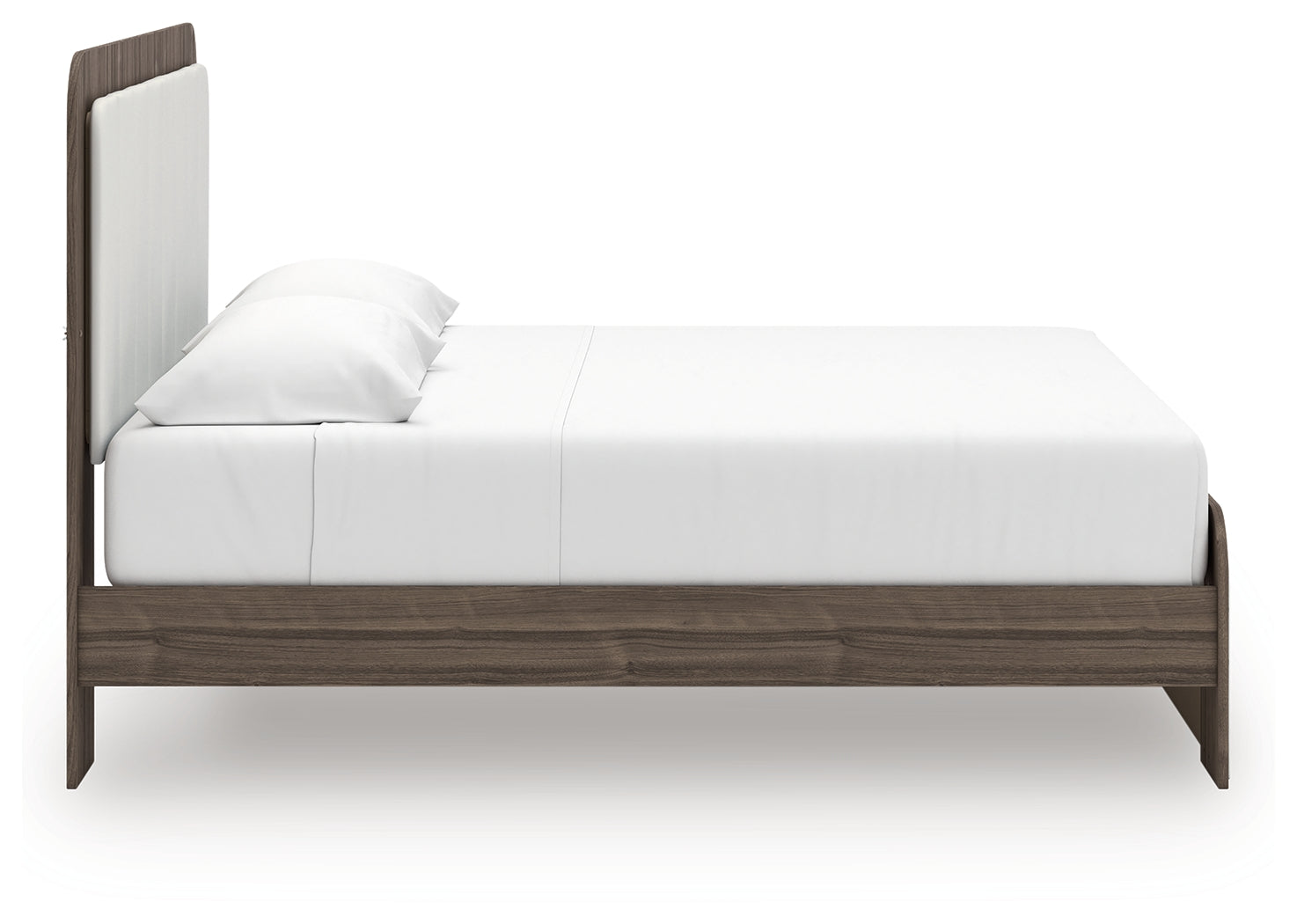 Kendanport White/Brown King Upholstered Bed, Dresser and Nightstand - PCB1108B11