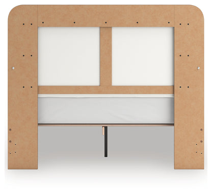 Kendanport White/Brown Queen Upholstered Bed, Dresser and Nightstand - PCB1108B9