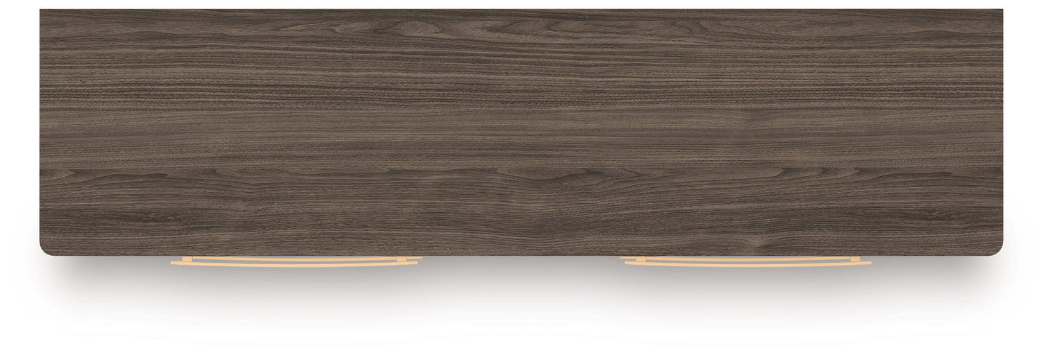 Kendanport White/Brown Queen Upholstered Bed, Dresser and Nightstand - PCB1108B9