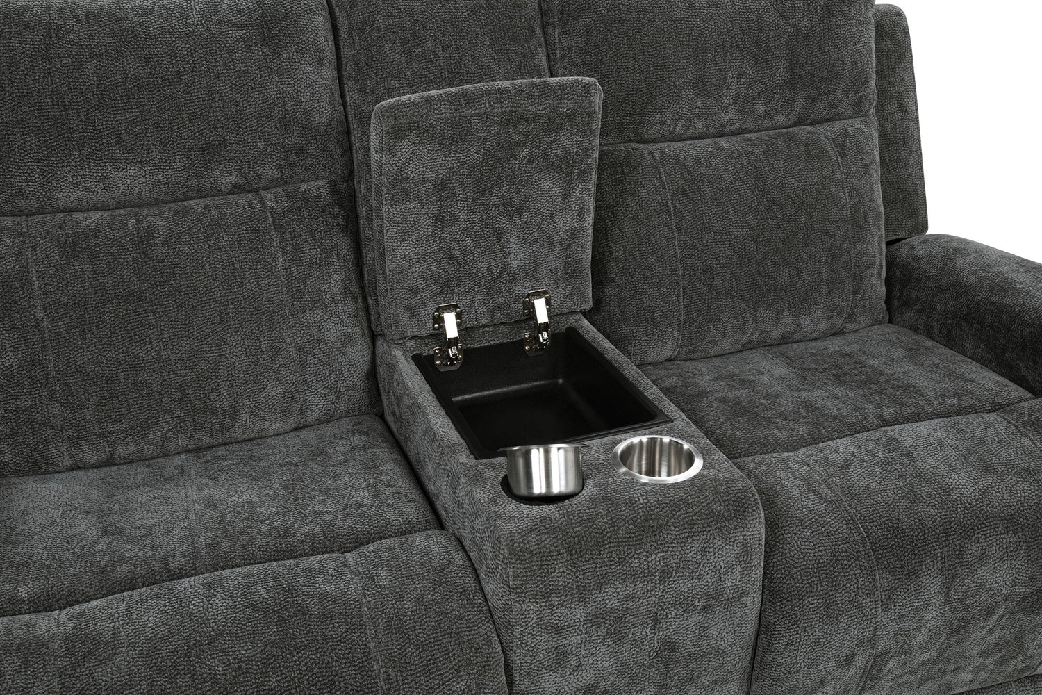 Kennett 2-piece Chenille Power Reclining Sofa Set Dark Grey - 610154P-S2