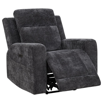 Kennett Chenille Upholstered Power Recliner Chair Dark Grey - 610156P