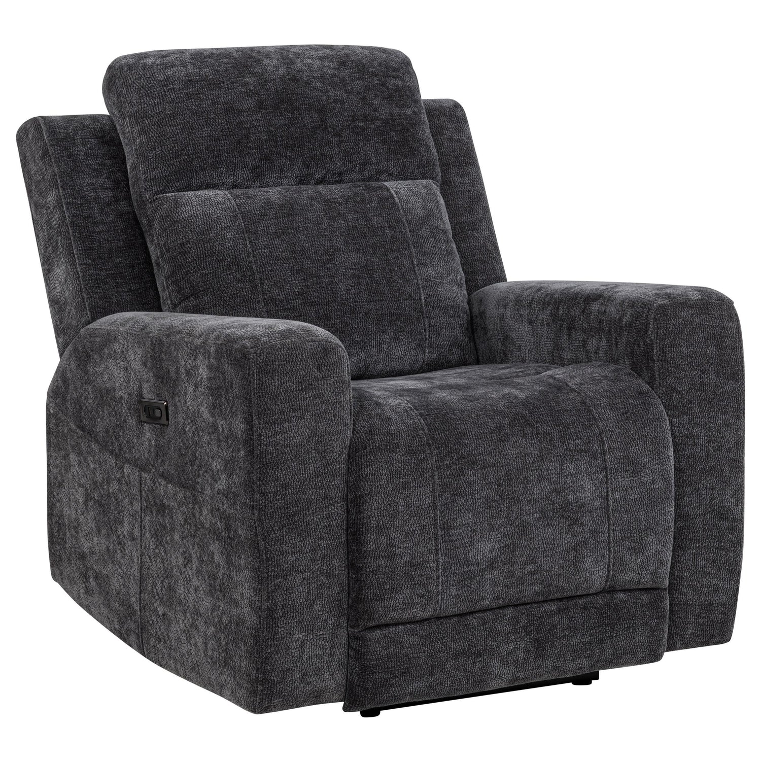 Kennett Chenille Upholstered Power Recliner Chair Dark Grey - 610156P