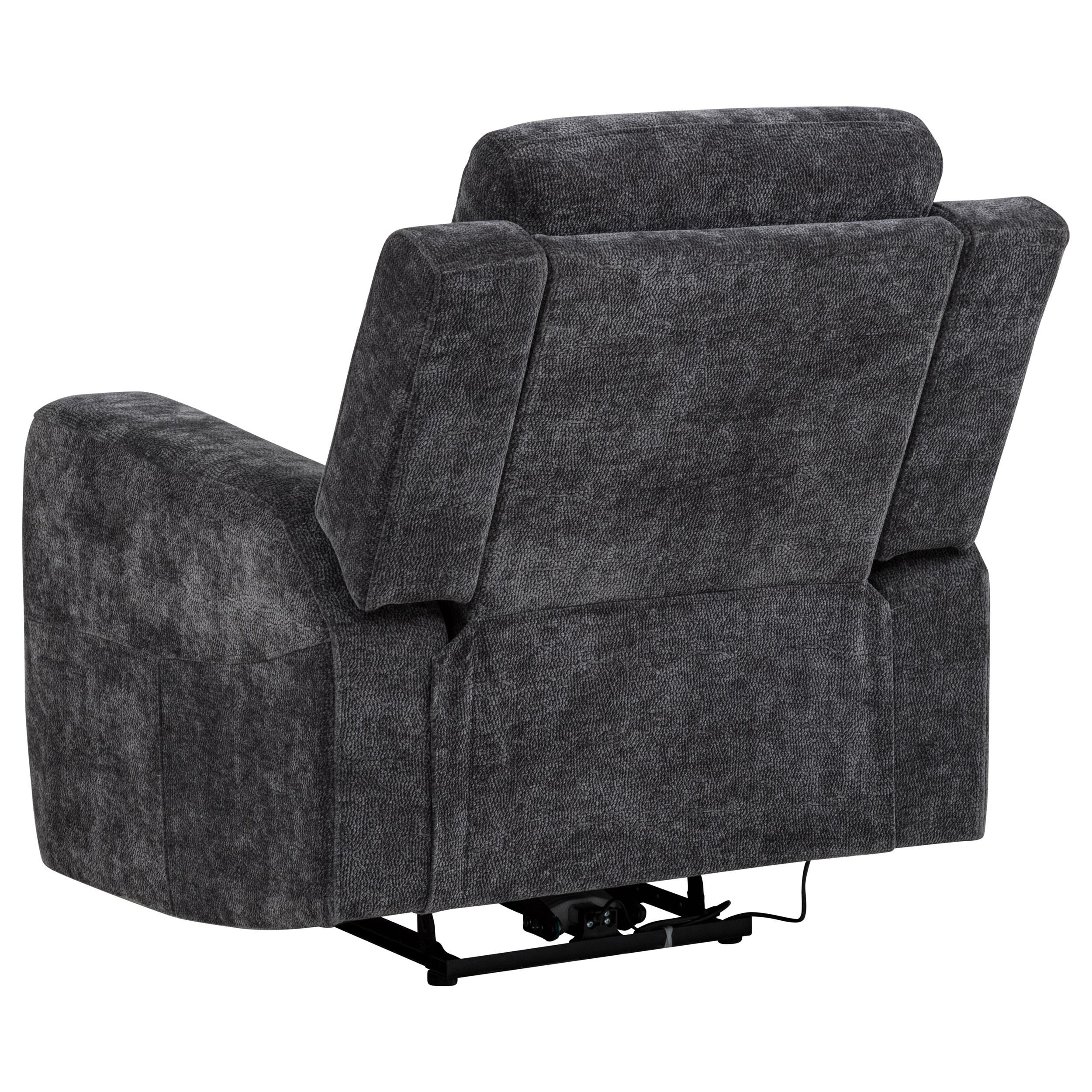 Kennett Chenille Upholstered Power Recliner Chair Dark Grey - 610156P