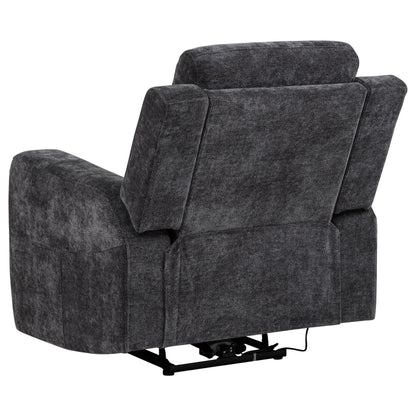 Kennett Chenille Upholstered Power Recliner Chair Dark Grey - 610156P