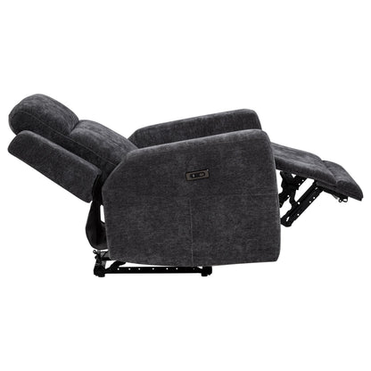 Kennett Chenille Upholstered Power Recliner Chair Dark Grey - 610156P