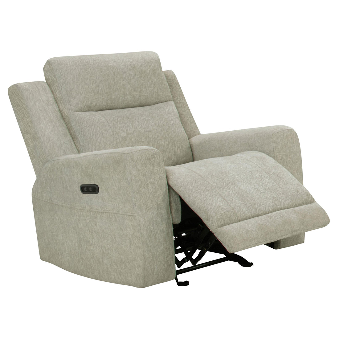 Kennett Chenille Upholstered Power Recliner Chair Ivory - 610153P