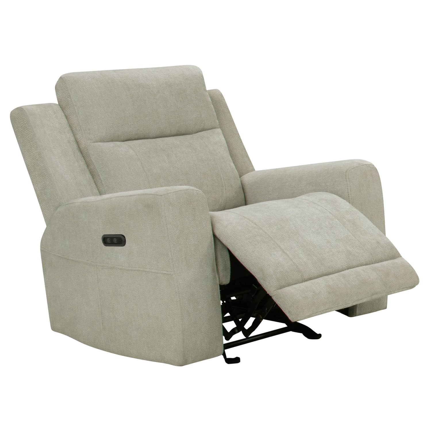 Kennett Chenille Upholstered Power Recliner Chair Ivory - 610153P