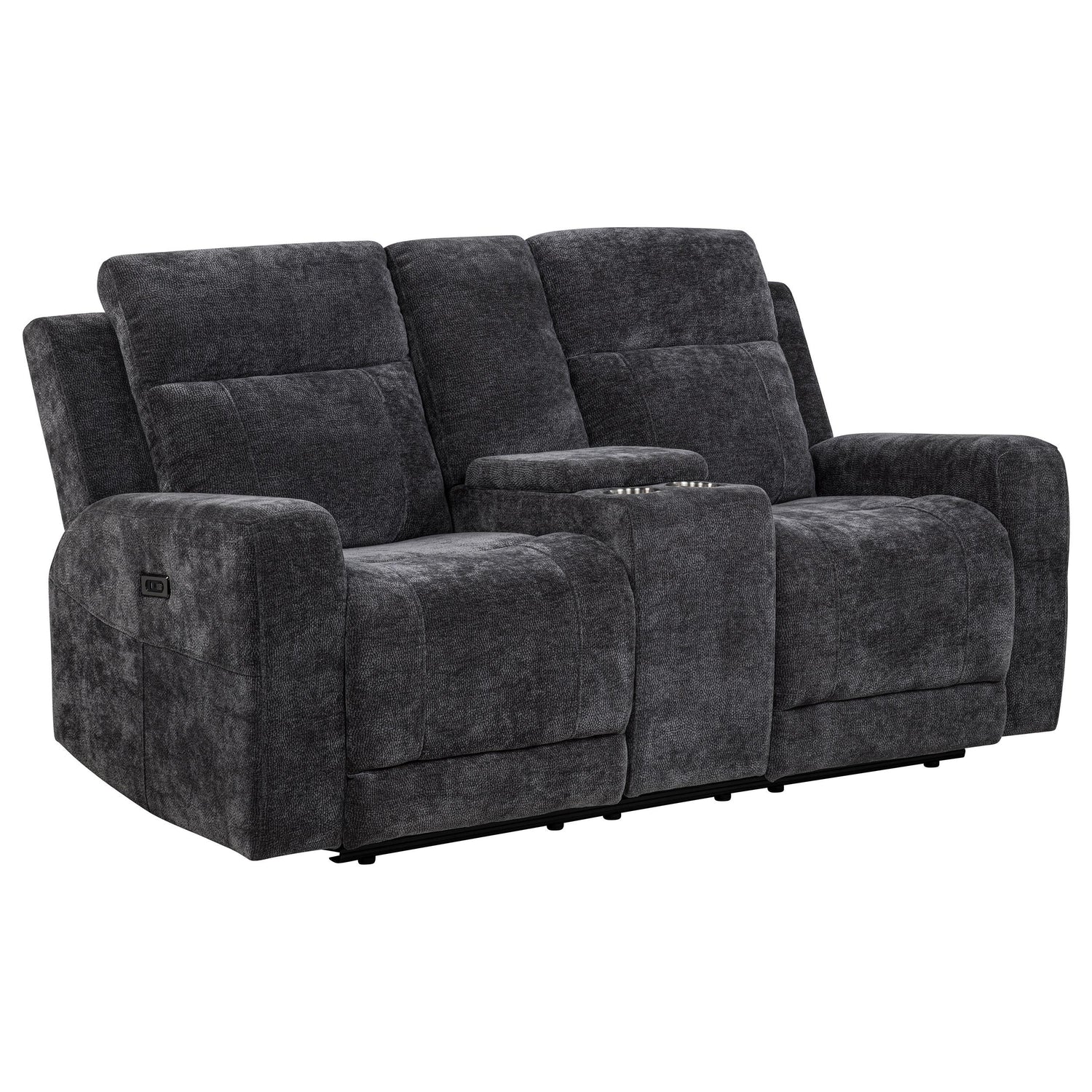 Kennett Chenille Upholstered Power Reclining Loveseat Grey - 610155P