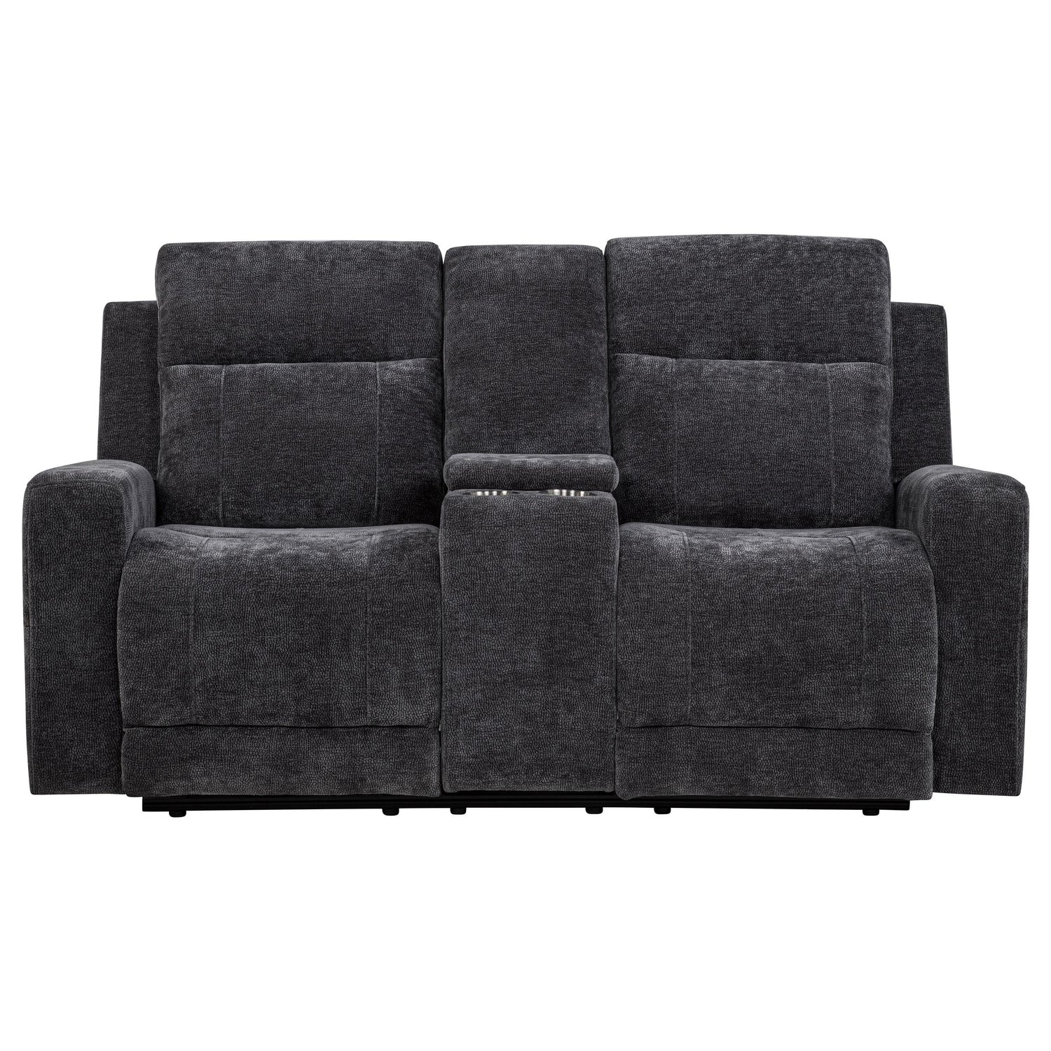 Kennett Chenille Upholstered Power Reclining Loveseat Grey - 610155P