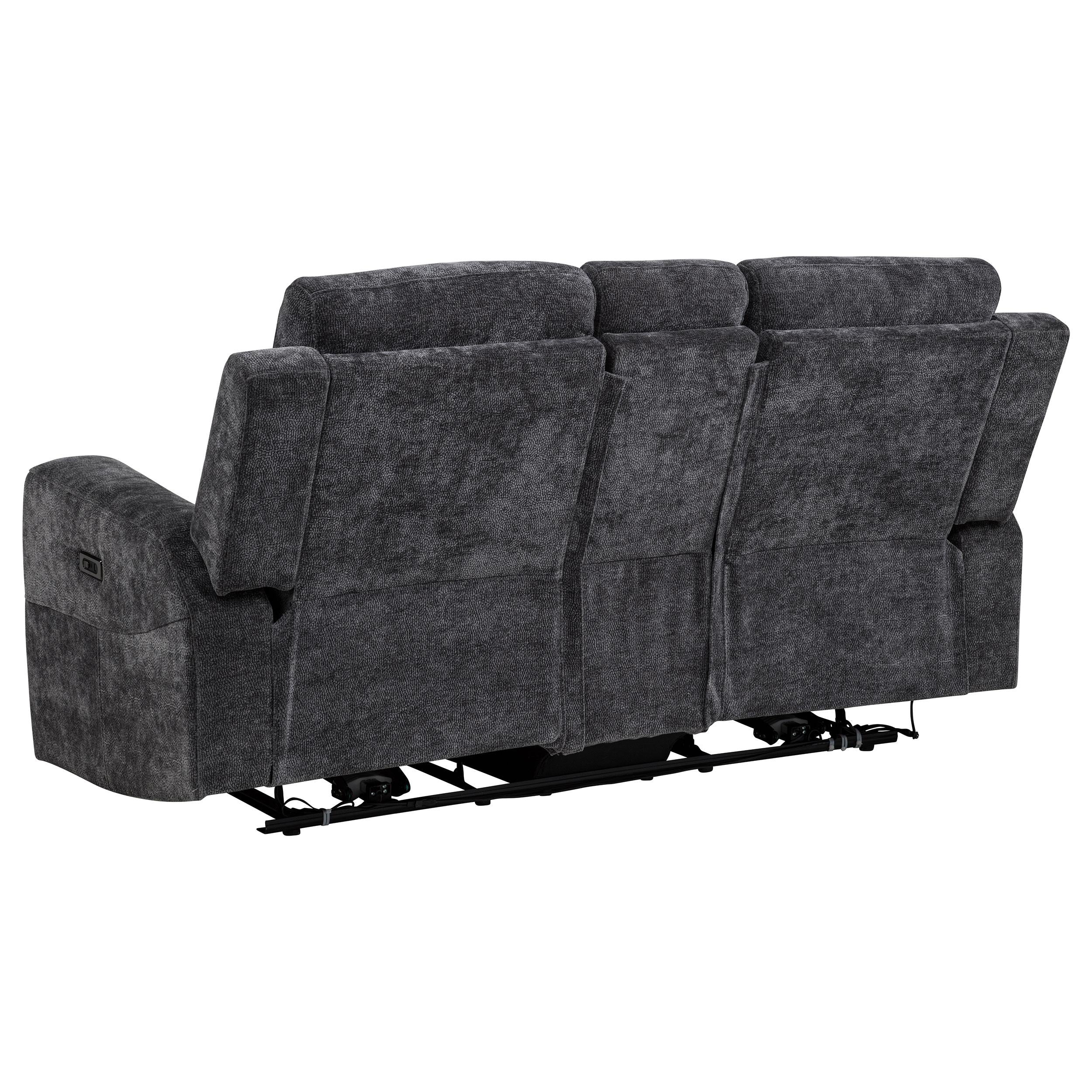 Kennett Chenille Upholstered Power Reclining Loveseat Grey - 610155P