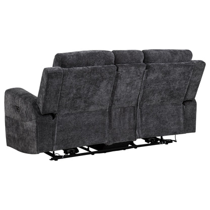 Kennett Chenille Upholstered Power Reclining Loveseat Grey - 610155P