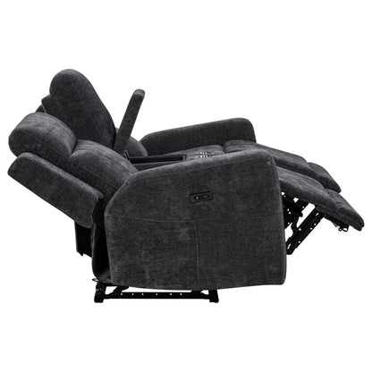 Kennett Chenille Upholstered Power Reclining Loveseat Grey - 610155P