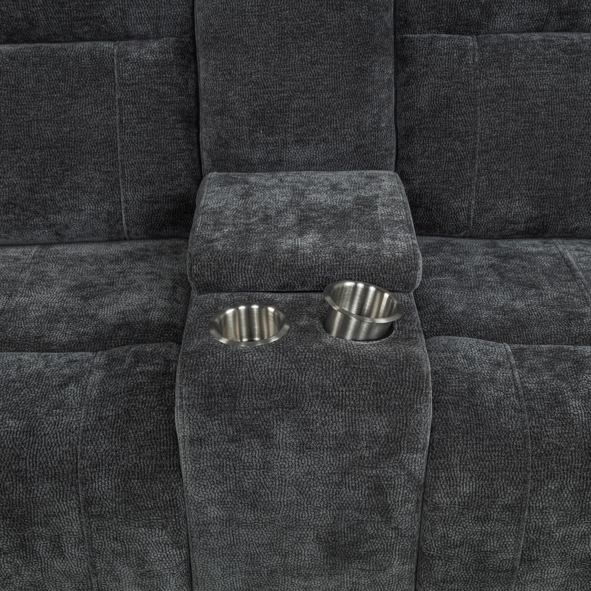 Kennett Chenille Upholstered Power Reclining Loveseat Grey - 610155P