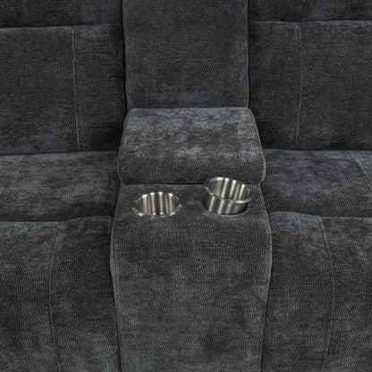 Kennett Chenille Upholstered Power Reclining Loveseat Grey - 610155P