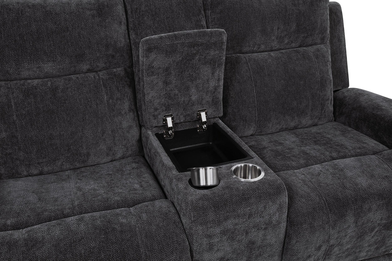 Kennett Chenille Upholstered Power Reclining Loveseat Grey - 610155P