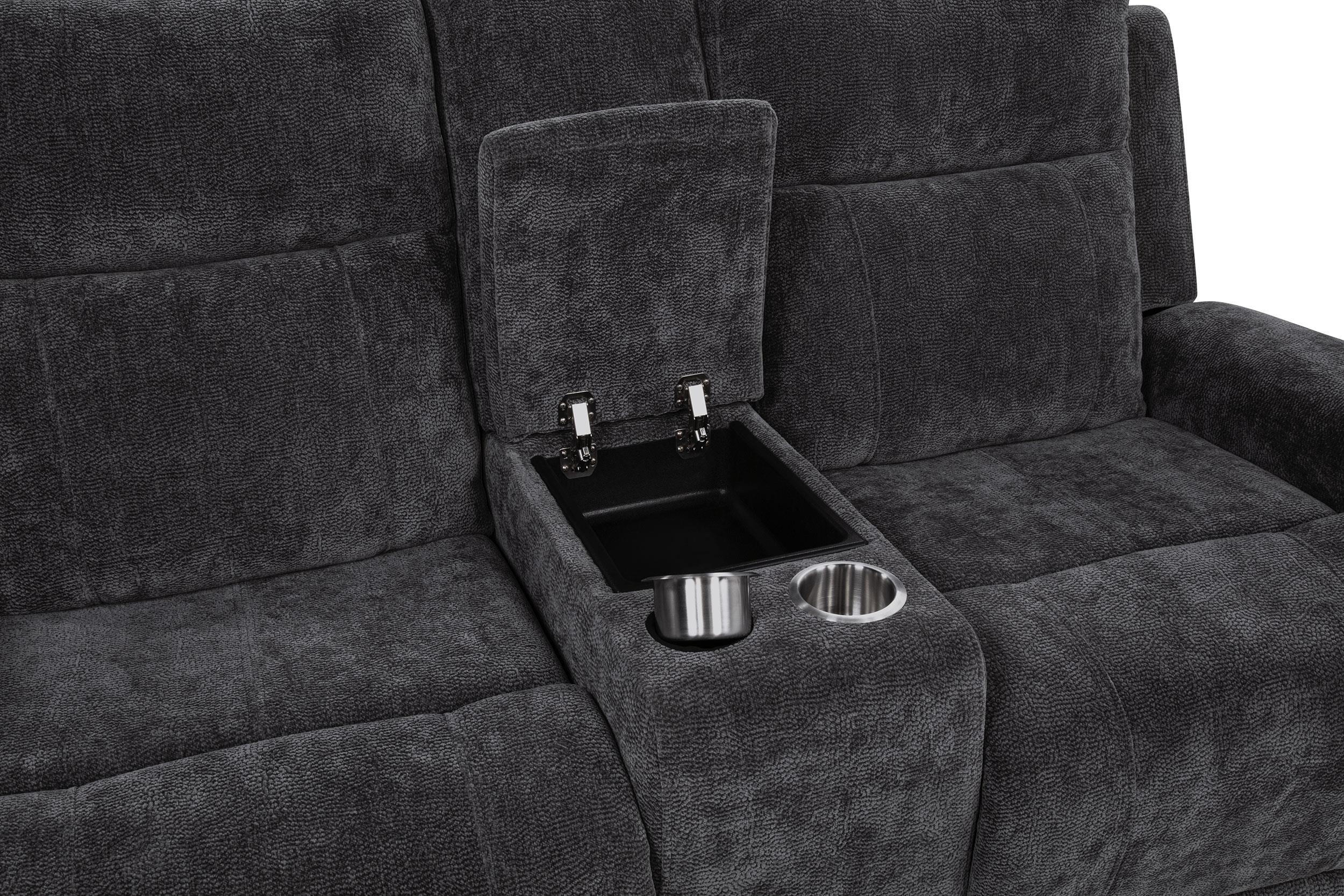 Kennett Chenille Upholstered Power Reclining Loveseat Grey - 610155P