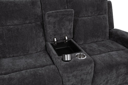 Kennett Chenille Upholstered Power Reclining Loveseat Grey - 610155P