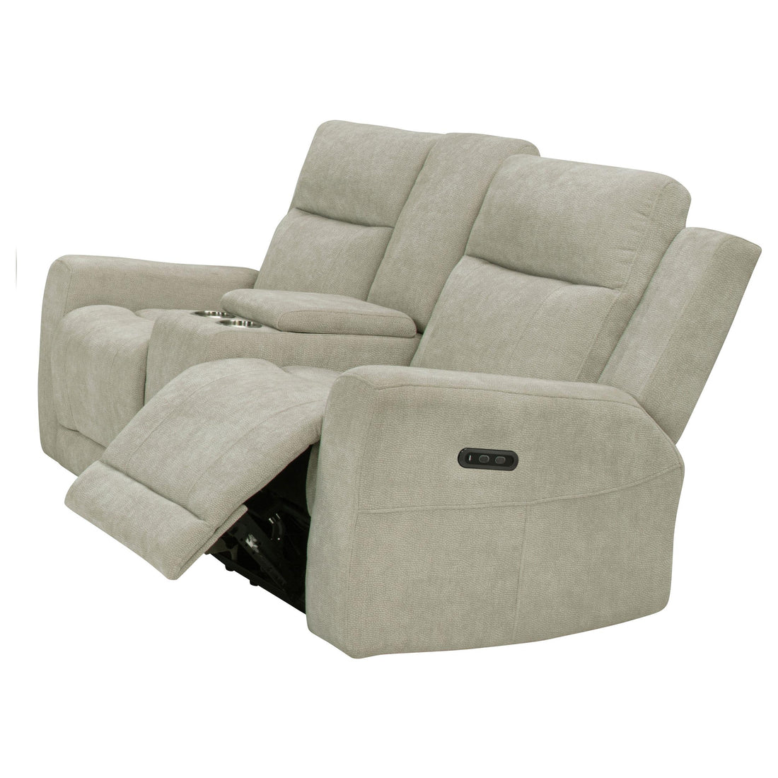 Kennett Chenille Upholstered Power Reclining Loveseat Ivory - 610152P