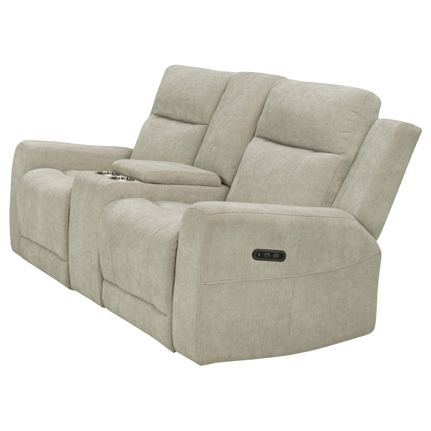 Kennett Chenille Upholstered Power Reclining Loveseat Ivory - 610152P