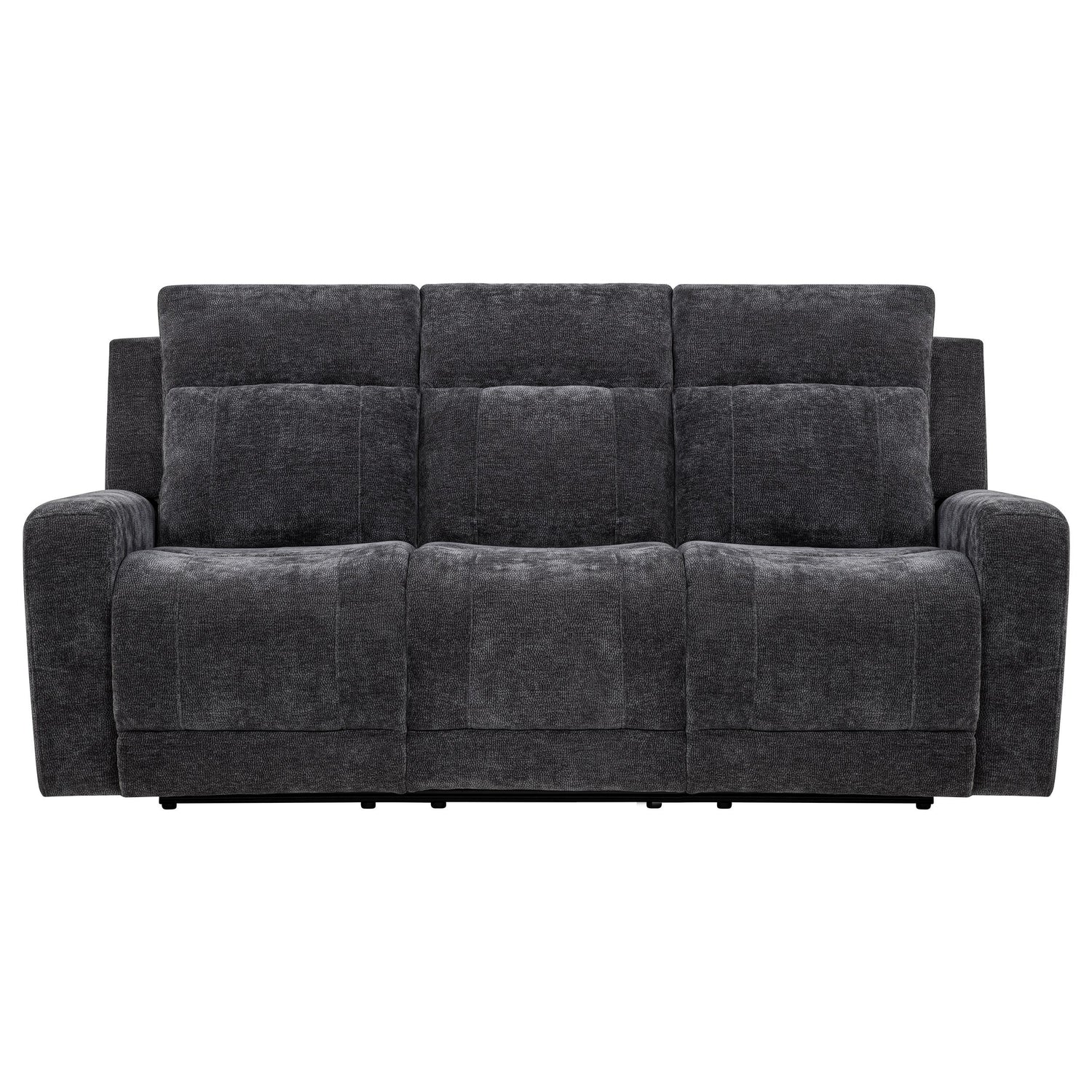 Kennett Chenille Upholstered Power Reclining Sofa Dark Grey - 610154P
