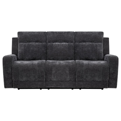 Kennett Chenille Upholstered Power Reclining Sofa Dark Grey - 610154P