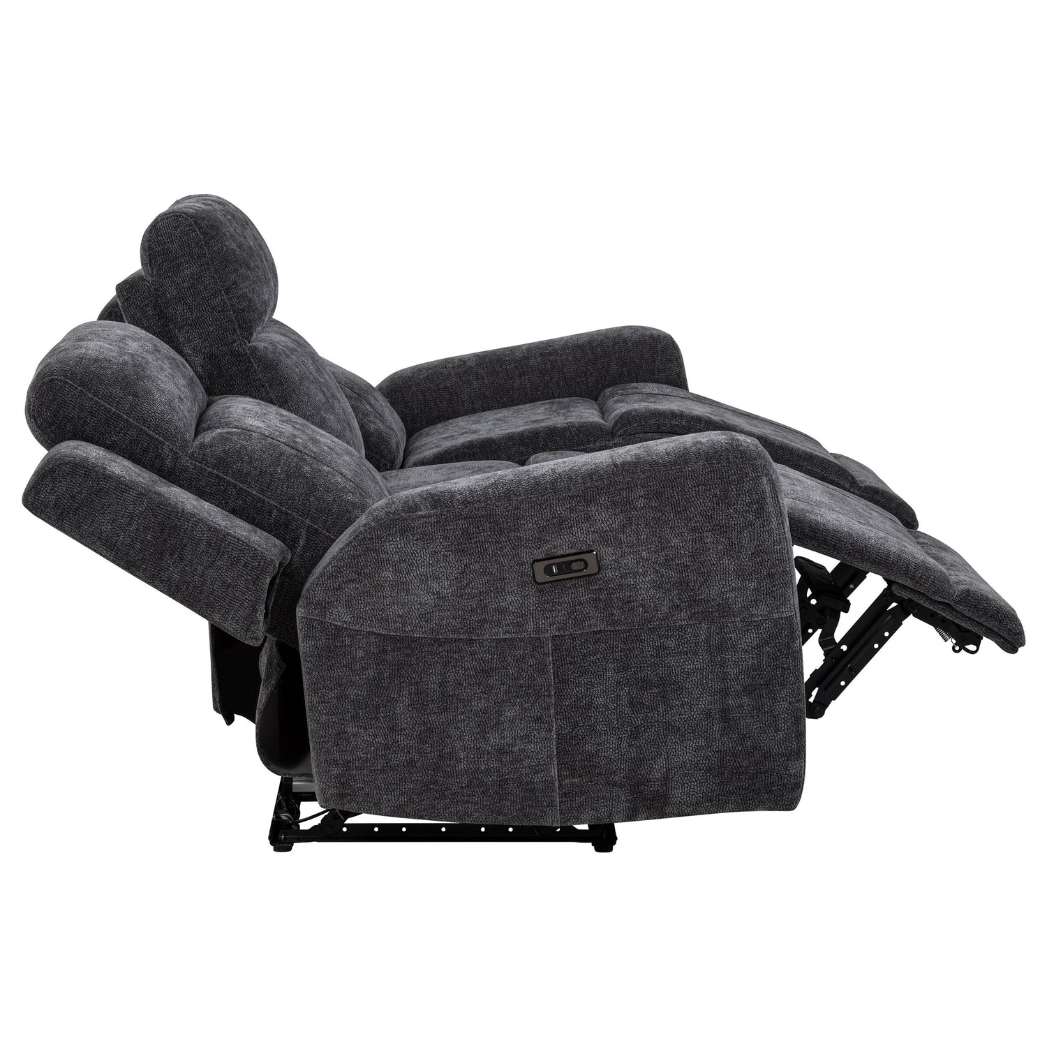Kennett Chenille Upholstered Power Reclining Sofa Dark Grey - 610154P
