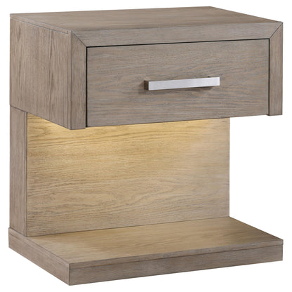 Kenora 1-drawer Nightstand Bedside Table Barley Brown - 224852