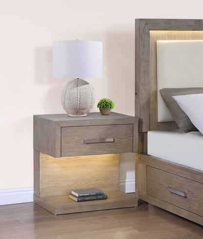 Kenora 1-drawer Nightstand Bedside Table Barley Brown - 224852